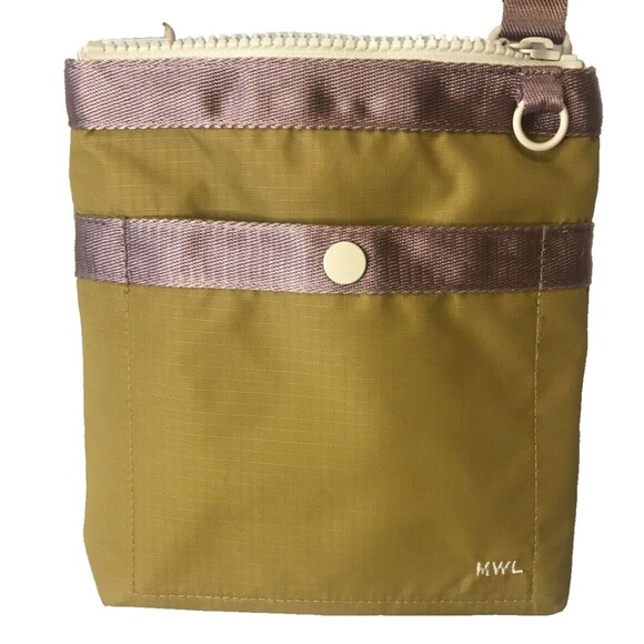 Madewell MWL Small crossbody market bag/backpack, gold with rose mesh pockets - Picture 4 of 12